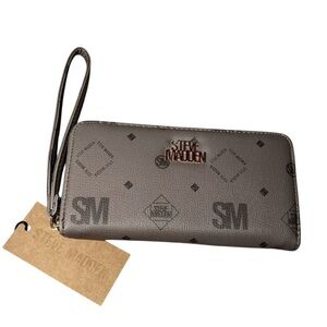 Steve Madden Charcoal Logo Wristlet